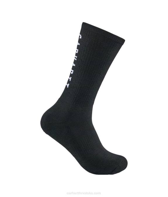 Force midweight logo crew sock 3 para muškarci Carhartt crno 8PP4176