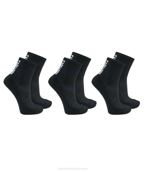 Force midweight logo kratke čarape za posadu 3 para muškarci Carhartt crno 8PP4179