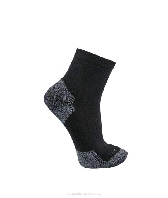četvrtina čarapa srednje težine od mješavine pamuka 3 para muškarci Carhartt crno 8PP4178