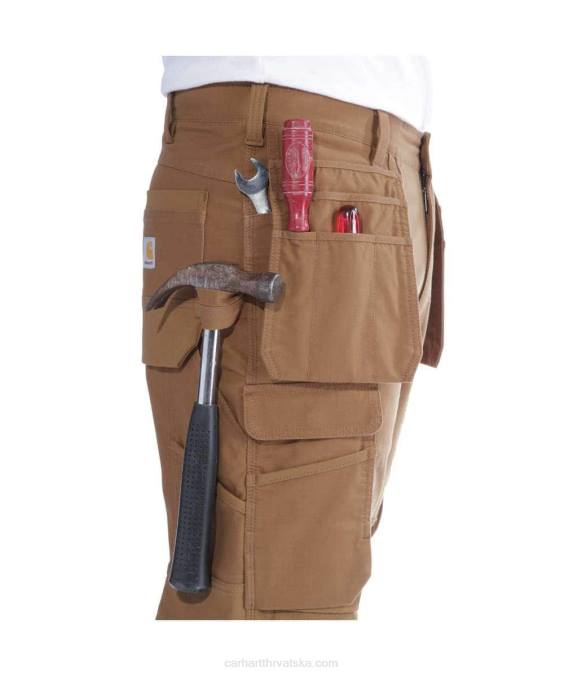 čelične robusne fleksibilne radne hlače opuštenog kroja s dvostrukim prednjim dijelom i više džepova muškarci Carhartt crno 8PP462