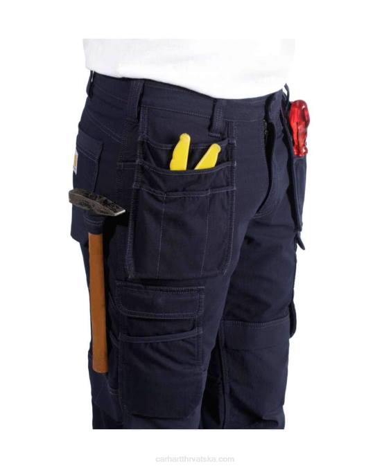 čelične robusne fleksibilne radne hlače opuštenog kroja s dvostrukim prednjim dijelom i više džepova muškarci Carhartt crno 8PP462