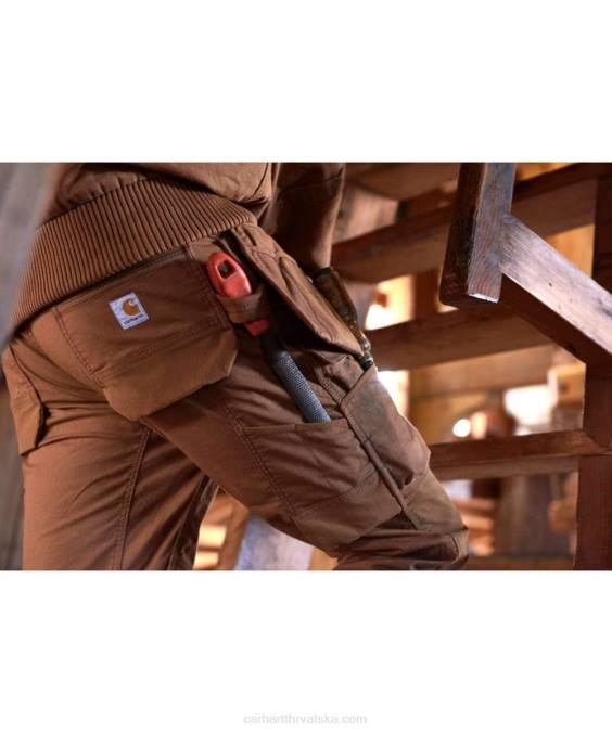 čelične robusne fleksibilne radne hlače opuštenog kroja s dvostrukim prednjim dijelom i više džepova muškarci Carhartt crno 8PP462