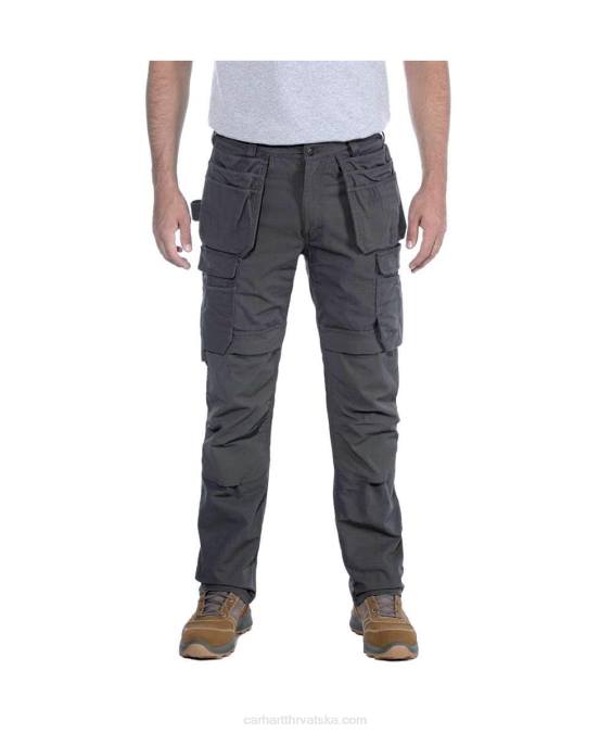 čelične robusne fleksibilne radne hlače opuštenog kroja s dvostrukim prednjim dijelom i više džepova muškarci Carhartt crno 8PP462