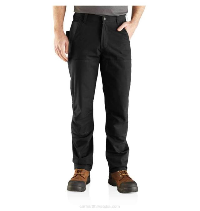 čelične robusne savitljive radne hlače opuštenog kroja s dvostrukom prednjom stranom muškarci Carhartt crno 8PP457
