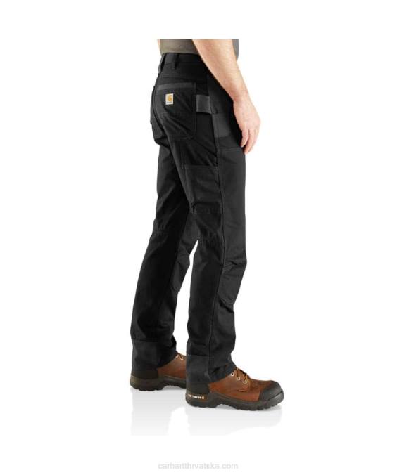 čelične robusne savitljive radne hlače opuštenog kroja s dvostrukom prednjom stranom muškarci Carhartt crno 8PP457