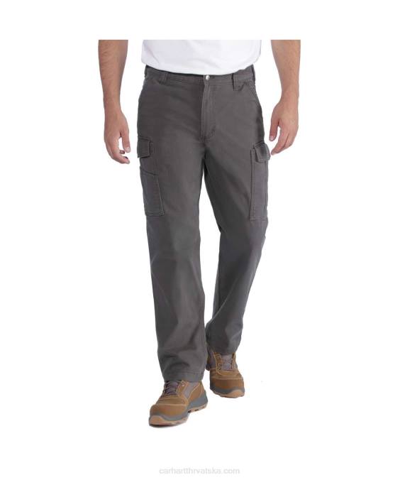 robusne, fleksibilne platnene kargo radne hlače opuštenog kroja muškarci Carhartt tamni kaki 8PP469