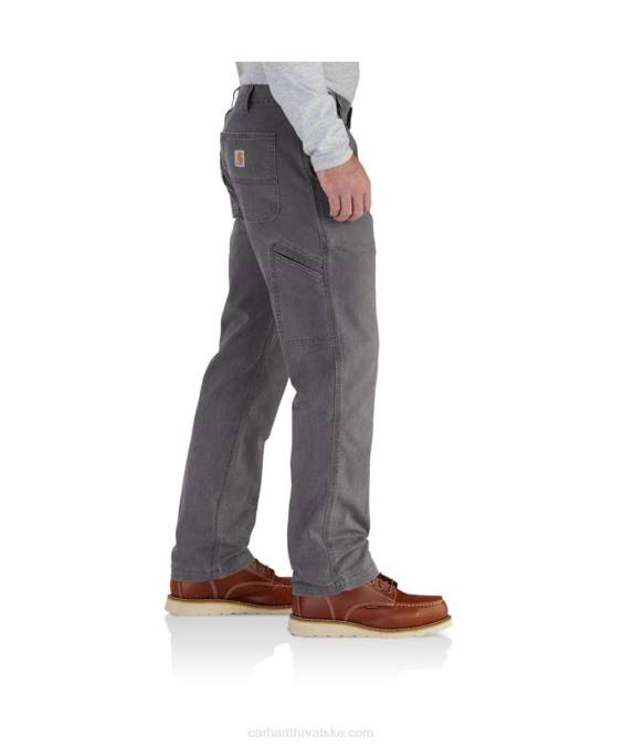 robusne, fleksibilne platnene radne hlače opuštenog kroja muškarci Carhartt tamni kaki 8PP470