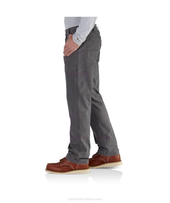 robusne, fleksibilne platnene radne hlače opuštenog kroja muškarci Carhartt tamni kaki 8PP470