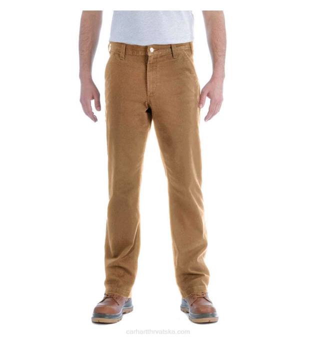 robusne, fleksibilne, ravne radne hlače sa suženim nogavicama muškarci Carhartt crno 8PP467