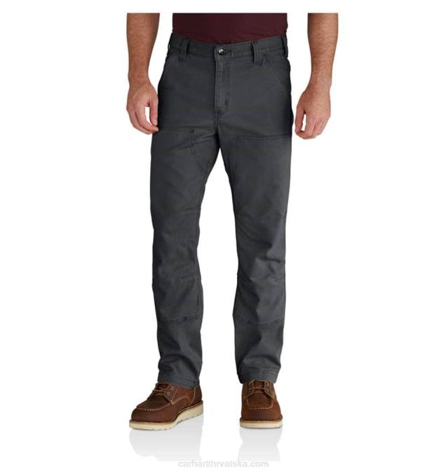 robusne flex platnene radne hlače opuštenog kroja s dvostrukom prednjom stranom muškarci Carhartt sjena 8PP459