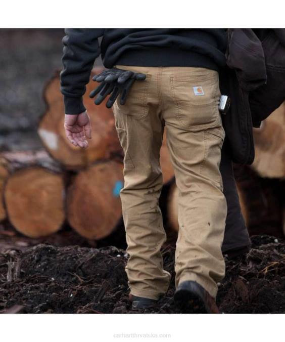robusne flex platnene radne hlače opuštenog kroja s dvostrukom prednjom stranom muškarci Carhartt sjena 8PP459