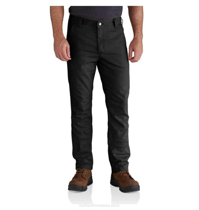 robusne flex ravne platnene sužene radne hlače s 5 džepova muškarci Carhartt crno 8PP461