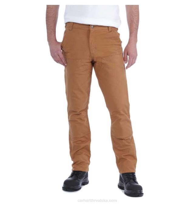 robusne radne hlače ravnog kroja s dvostrukom prednjom stranom muškarci Carhartt crno 8PP452