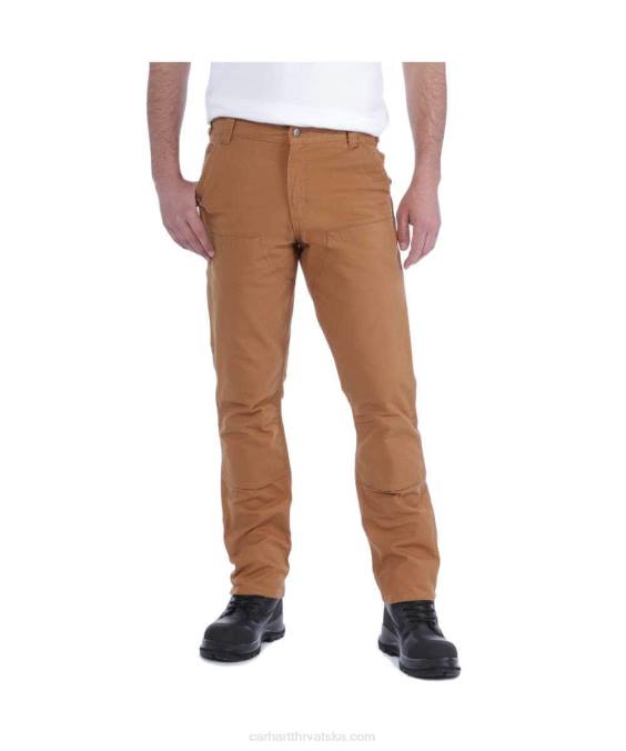 robusne radne hlače ravnog kroja s dvostrukom prednjom stranom muškarci Carhartt crno 8PP452