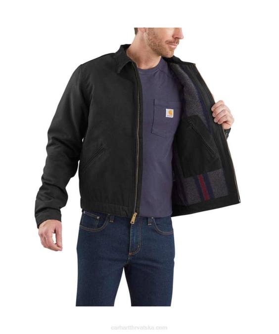 detroit jakna podstavljena dekom opuštenog kroja muškarci Carhartt crno 8PP417