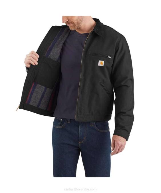 detroit jakna podstavljena dekom opuštenog kroja muškarci Carhartt crno 8PP417