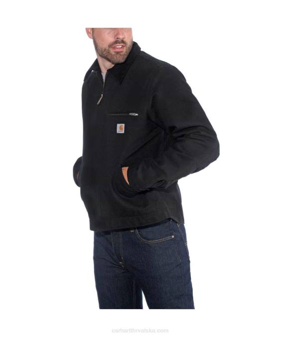 detroit jakna podstavljena dekom opuštenog kroja muškarci Carhartt crno 8PP417