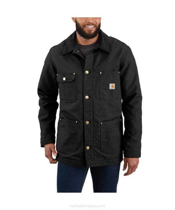 široki kroj, čvrsti kaput s podstavom od pačje deke muškarci Carhartt crno 8PP419
