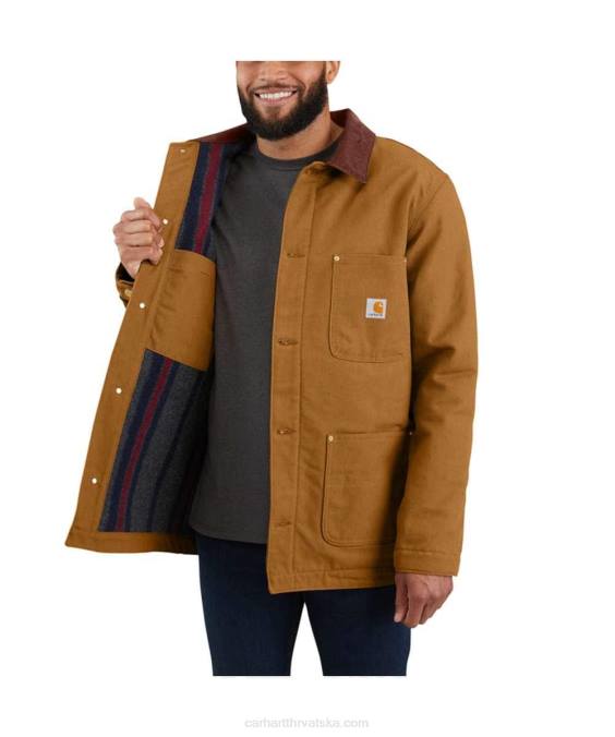 široki kroj, čvrsti kaput s podstavom od pačje deke muškarci Carhartt crno 8PP419