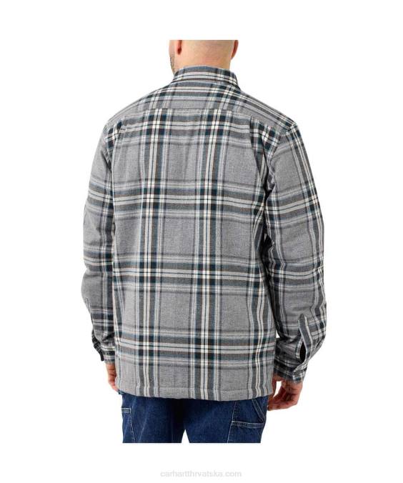 opuštenog kroja teška flanelska košulja podstavljena šerpom jac muškarci Carhartt asfalt 8PP431