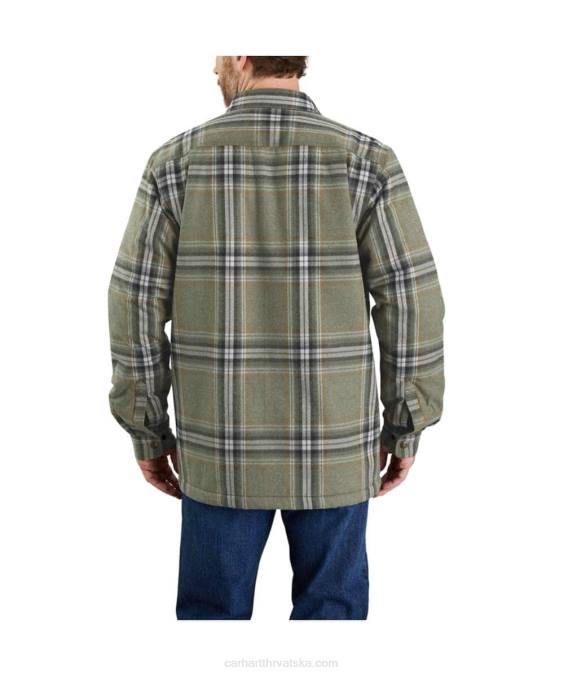 opuštenog kroja teška flanelska košulja podstavljena šerpom jac muškarci Carhartt asfalt 8PP431
