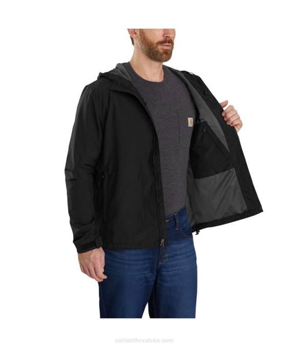 rain defender lagana jakna opuštenog kroja muškarci Carhartt crno 8PP418