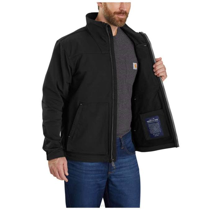 super dux lagana jakna s lažnim ovratnikom opuštenog kroja muškarci Carhartt crno 8PP423