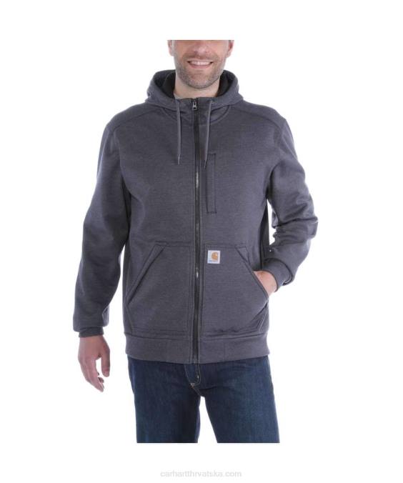 trenirka srednje težine opuštenog kroja s punim patentnim zatvaračem muškarci Carhartt crno 8PP427