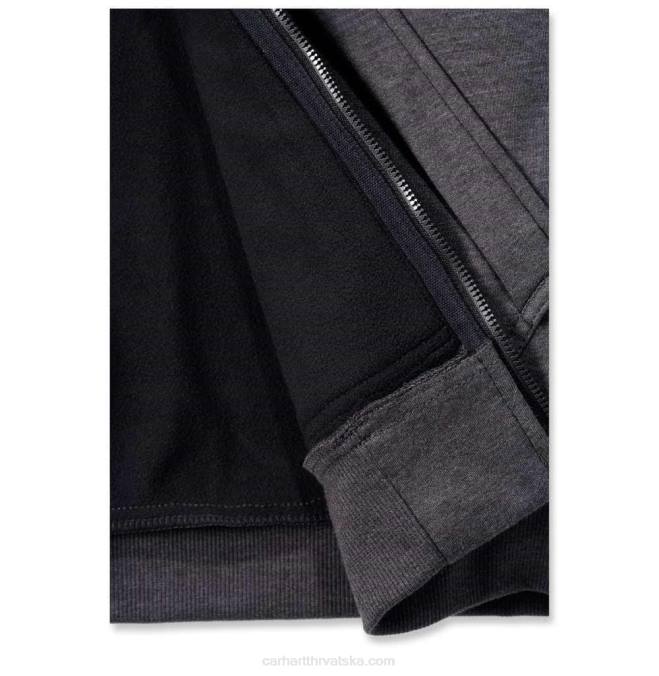 trenirka srednje težine opuštenog kroja s punim patentnim zatvaračem muškarci Carhartt crno 8PP427