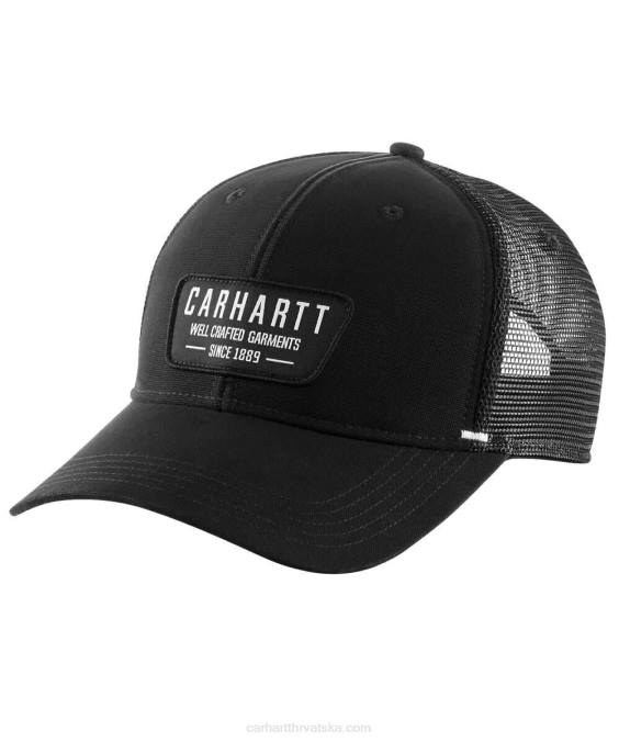 platnena mrežasta kapa izrađena na leđima muškarci Carhartt crno 8PP490