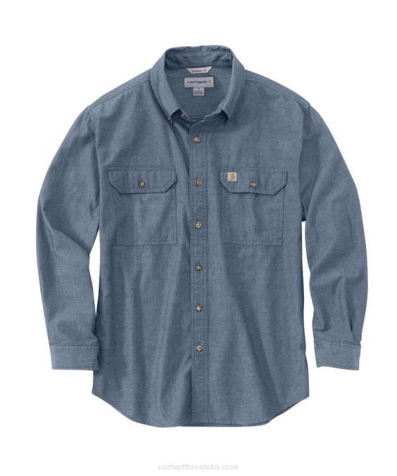 opuštena košulja dugih rukava srednje težine u šambraju muškarci Carhartt plavi chambray 8PP4111