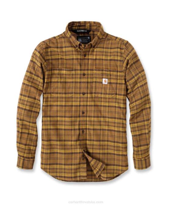 robusna, fleksibilna karirana košulja od flanela opuštenog kroja srednje težine muškarci Carhartt slad 8PP4110