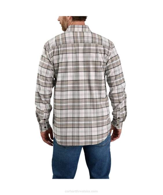 robusna, fleksibilna karirana košulja od flanela opuštenog kroja srednje težine muškarci Carhartt slad 8PP4110
