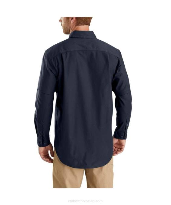 robusna platnena košulja dugih rukava srednje težine opuštenog kroja muškarci Carhartt tamni kaki 8PP4115