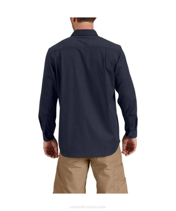 robusna profesionalna platnena radna košulja dugih rukava opuštenog kroja muškarci Carhartt crno 8PP4114