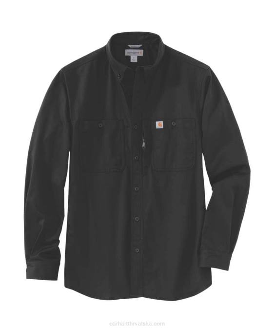 robusna profesionalna platnena radna košulja dugih rukava opuštenog kroja muškarci Carhartt crno 8PP4114