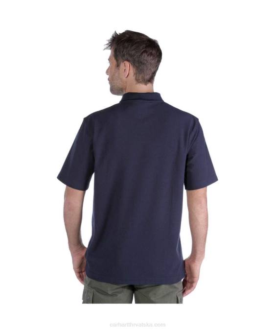 široka polo majica srednje težine s džepovima kratkih rukava muškarci Carhartt crno 8PP4137