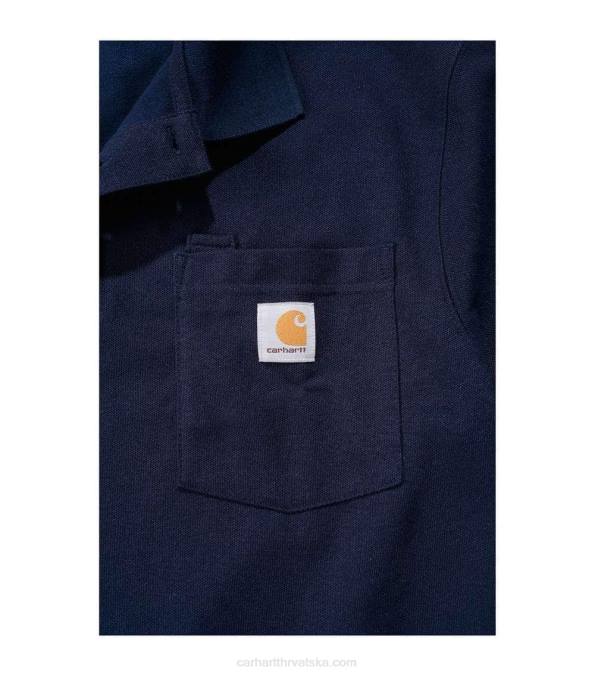 široka polo majica srednje težine s džepovima kratkih rukava muškarci Carhartt crno 8PP4137