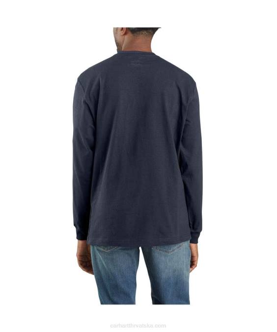 široka teška majica dugih rukava s džepovima muškarci Carhartt crno 8PP4123