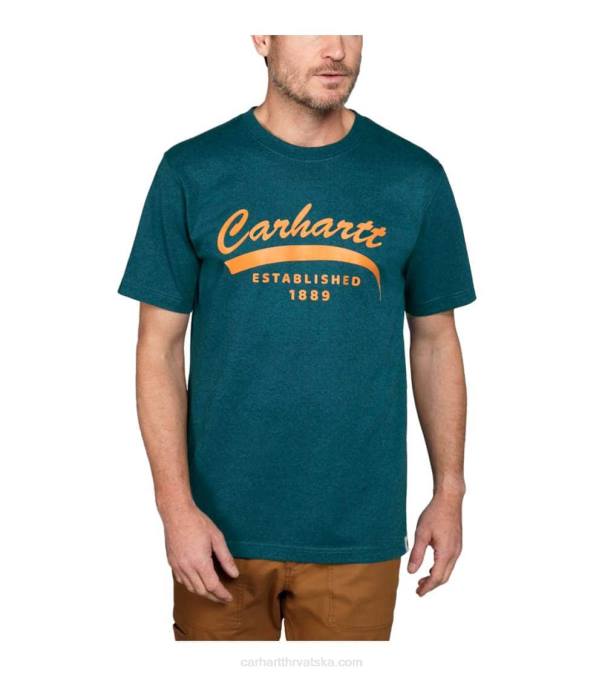 opuštena teška majica kratkih rukava s grafičkim motivima muškarci Carhartt crno 8PP4118