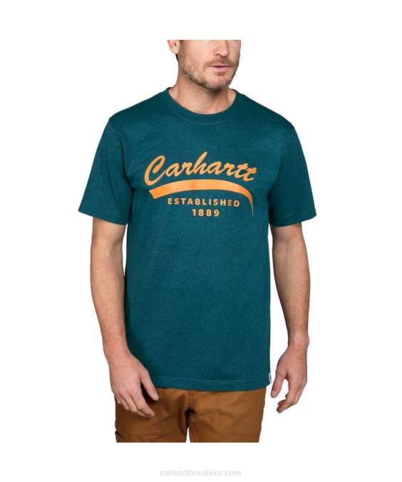 opuštena teška majica kratkih rukava s grafičkim motivima muškarci Carhartt crno 8PP4118