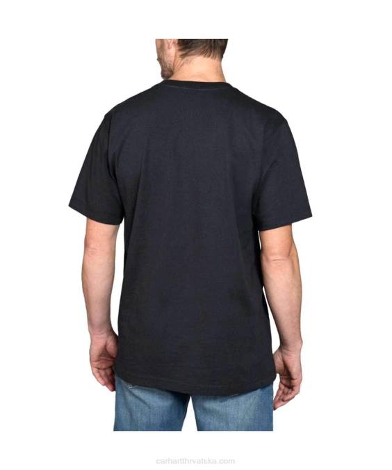 opuštena teška majica kratkih rukava s grafičkim motivima muškarci Carhartt crno 8PP4118