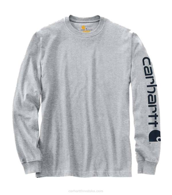 opuštenog kroja teška majica dugih rukava s logotipom i grafičkim rukavima muškarci Carhartt crno 8PP4130