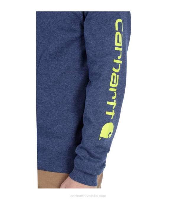 opuštenog kroja teška majica dugih rukava s logotipom i grafičkim rukavima muškarci Carhartt crno 8PP4130