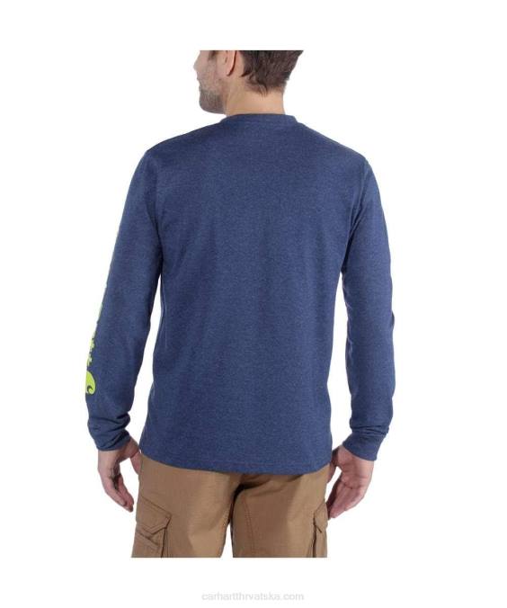 opuštenog kroja teška majica dugih rukava s logotipom i grafičkim rukavima muškarci Carhartt crno 8PP4130