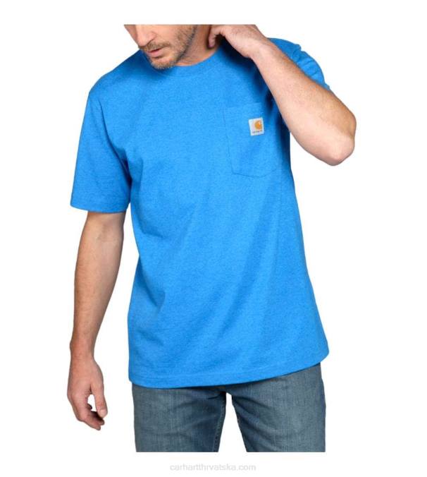 opuštenog kroja teška majica kratkih rukava k87 s džepovima muškarci Carhartt alpski plavi vrijesak 8PP4116