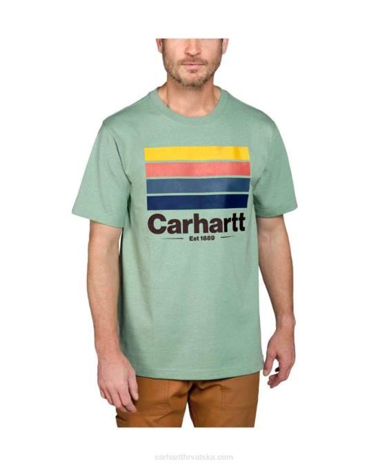 opuštenog kroja teška majica kratkih rukava s grafičkim crtama muškarci Carhartt vrijesak od žada 8PP4120