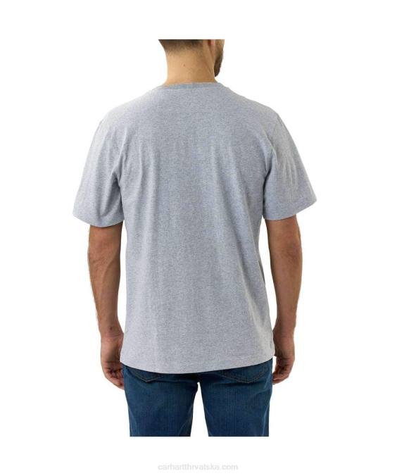 opuštenog kroja teška majica kratkih rukava s kamuflažnim džepovima muškarci Carhartt vrijesak siv 8PP4135