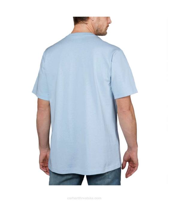 opuštenog kroja teška majica kratkih rukava s logotipom muškarci Carhartt alpski plavi vrijesak 8PP4127