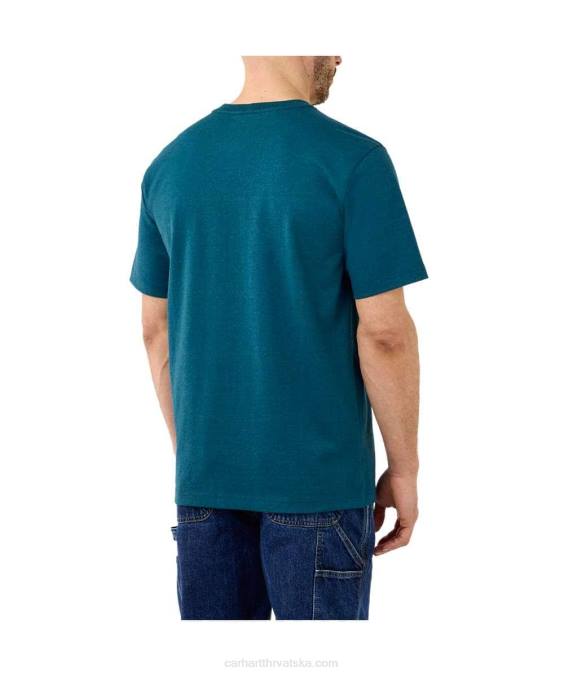opuštenog kroja teška majica kratkih rukava s logotipom muškarci Carhartt alpski plavi vrijesak 8PP4127